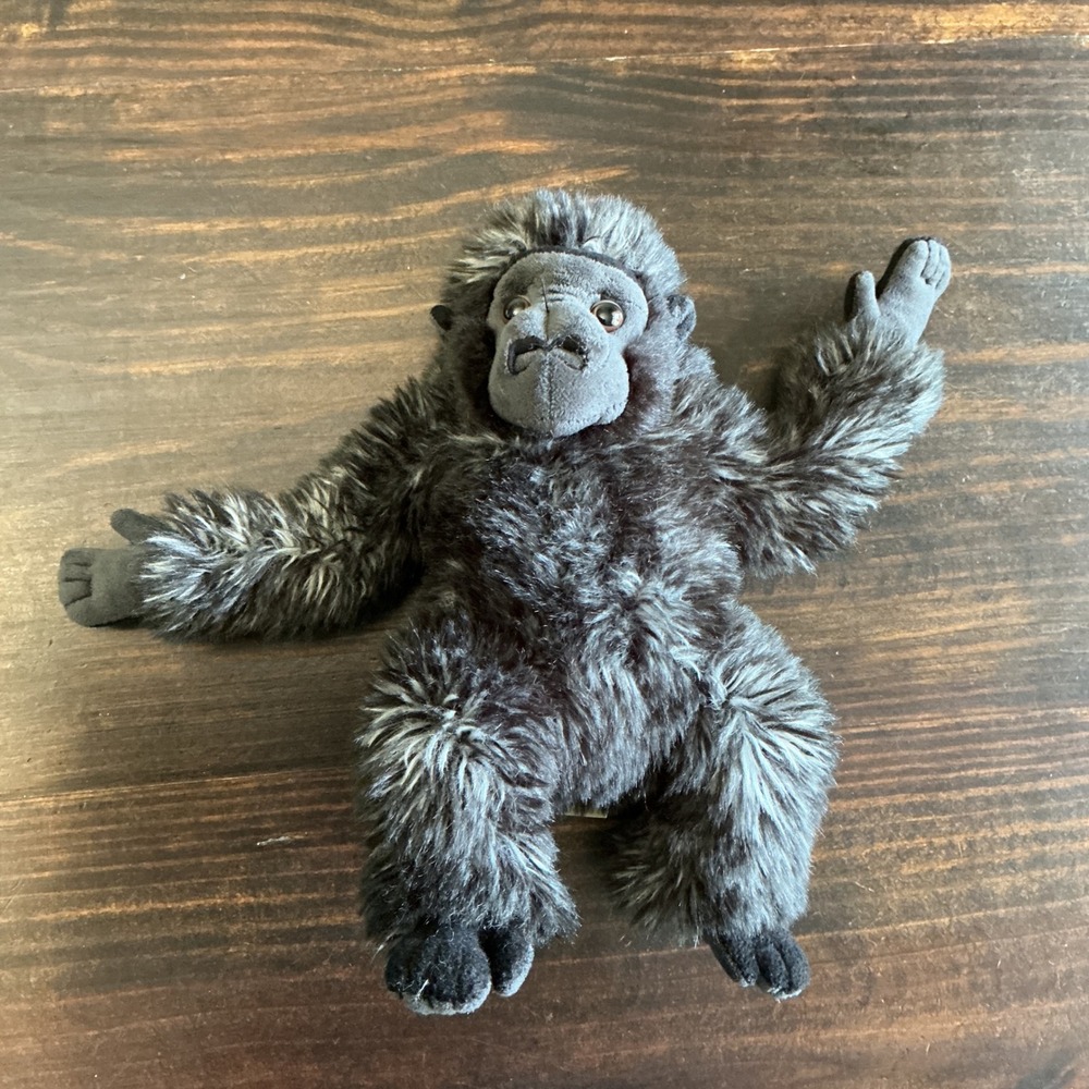 SOS Save‎ Our Space Gorilla Plush Silverback Black Grey Realistic Stuffed Animal